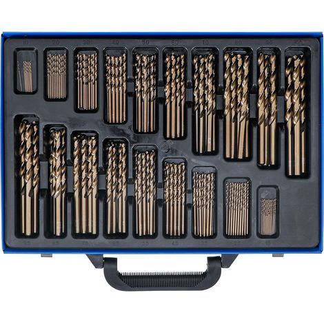 Bgs Technic – Coffret de 170 forets à métaux HSS au cobalt 5% – Dimensions de 1 à 10 mm – Affûtage en croix pour inox et aciers alliés