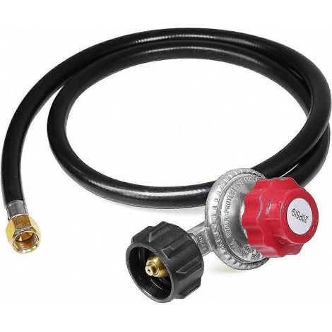 Régulateur de propane haute pression 0-20 PSI avec tuyau QCC1/Type1 de 4 pieds pour brûleur, friteuse à dinde, fumoir et autres appareils. (1/5)