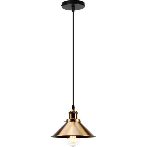 Retro-Vintage-Pendelleuchte, 220 mm, E27 (Gold), Industrielle Deckenleuchte mit Metallschirm für Lofts, Restaurants, Cafés und Bars (1/5)
