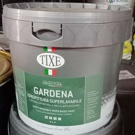 Tixe gardena 4lt idro pittura superlavabile bianca opaca per interni ed esterni alta copertura (1/5)