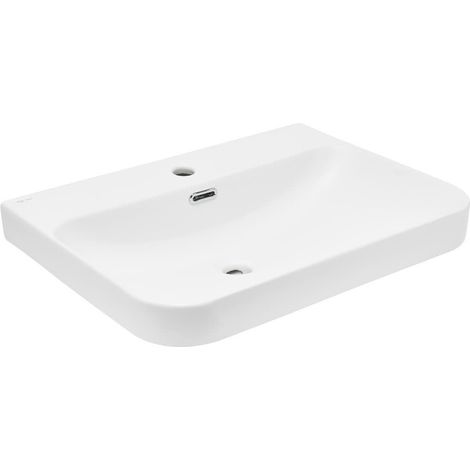 Meuble lavabo Swiss Aqua Technologies Fusion 60,5x46 cm blanc mat, trou pour robinet au milieu SATFUS6046MW