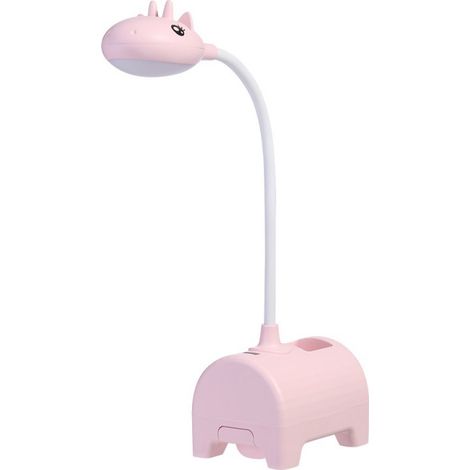 Lampe de bureau LED rose, lampe de bureau à trois couleurs à intensité variable, interrupteur tactile/connexion B/porte-stylo (1/5)
