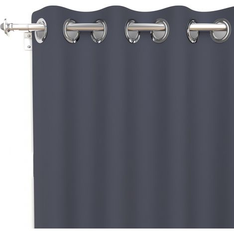Soleil D Ocre – Rideau occultant infroissable 135x180 cm – 100% polyester – 8 oeillets inox anti-rouilles – Couleur bleu jean