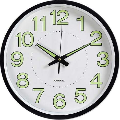 Horloge Murale - Fonction Lumineuse Sans Tic-Tac - Mouvement Quartz Silencieux - Pour Chambre Bureau - 1 Pièce (1/5)