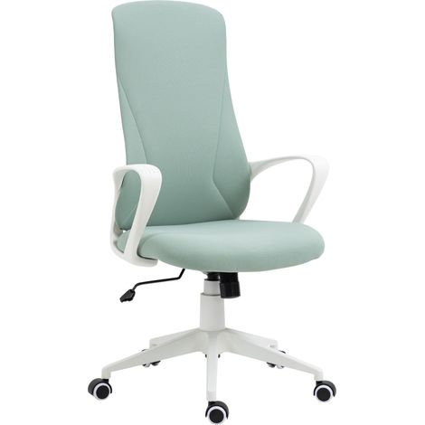 Fauteuil de bureau pivotant, réglable en hauteur, avec accoudoirs, fonction inclinable, dossier haut, 62 x 56 x 110-119,5 cm, vert (1/5)