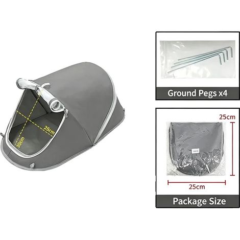 Tenda per animali domestici, design portatile, materiale leggero, grigio (1/2)