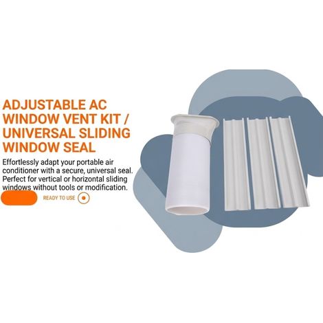 Kit de ventilation de fenêtre réglable pour climatiseur, plaque d'étanchéité portable et tuyau d'évacuation pour coulissement vertical et horizontal. (1/5)