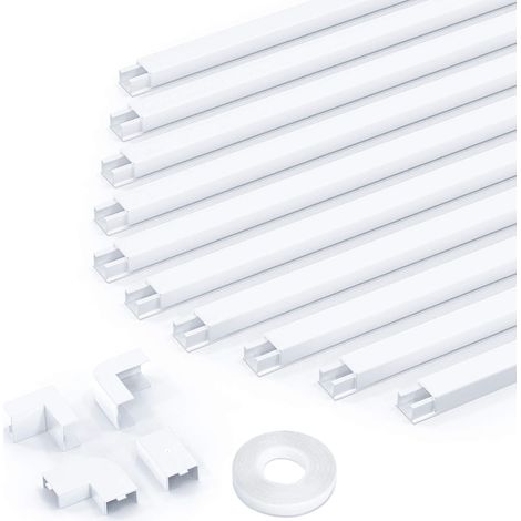 Goulotte Passe Câble, 4M Mini Goulotte électrique Autocollante, Pouvant être Peinte Goulotte pour Cacher Un Câble d'enceinte ou Un Câble TV–10x40CM(Longueurs), 15mm (Largeur), 10mm(Hauteur) (1/5)