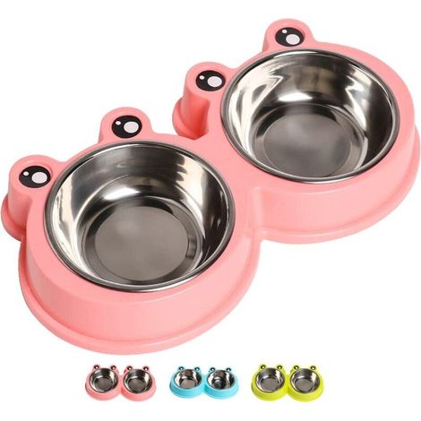 Gamelle Pour Chien - Gamelle Pour Chat - Acier Inoxydable 304 - Double Paroi - Antidérapante - Ensemble De 2 Pièces (1/5)