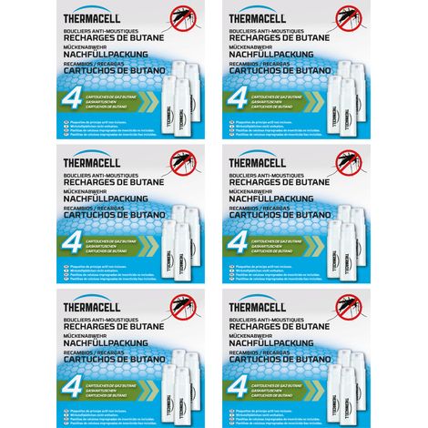 Lot de 24 cartouches de gaz butane pour diffuseur antimoustiques – Protection 20 m² – Inodore – Effet rapide – THBUTANE4X6 – Thermacell (1/5)