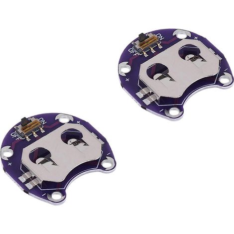 2 x Knopfzellenhalter für CR2032 – mit Schalter (2 Stück) Lila (1/5)