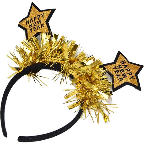 Joli serre-tête en forme d'étoile de Noël, résistant à la casse, pour les fêtes et l'année dorée.