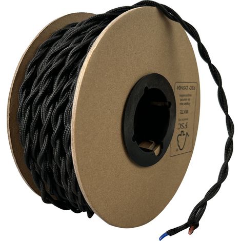 Bobine câble électrique torsadé  noir, long. 25m, diam.  6.2mm  - Tibelec (1/5)