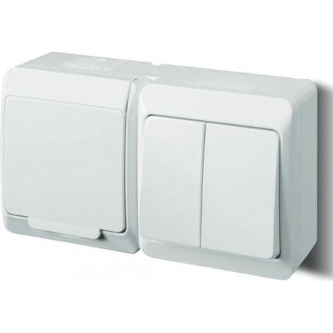 Presa singola Hermes con/senza interruttore per lampadario 2P+Z+ bianco 0327-14