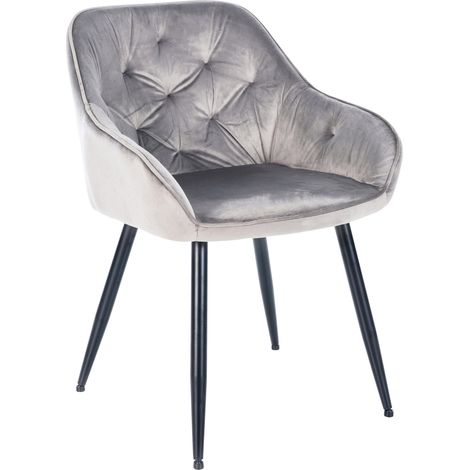 Sedia visitatore Cassis Velvet Velluto grigio chiaro (1/5)