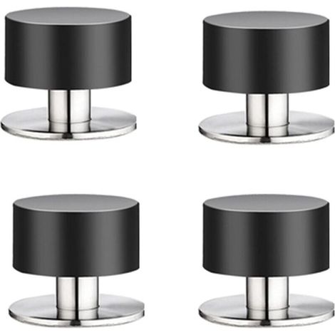 Lot de 4 butes de porte en caoutchouc, butes de porte auto-adhsives 3M pour plinthes, butes de porte fixes au mur pour attnuer le son la maison, au bureau, sur la terrasse (1/5)