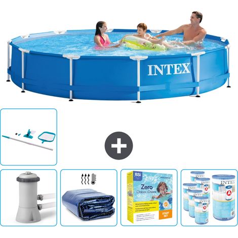 Intex Piscina con struttura Rotonda - 366x76 cm - 8-pezzi  SCB28 (1/5)
