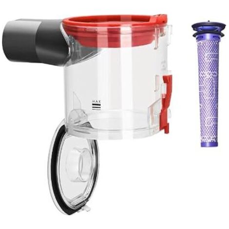 Pair Bac à poussière amélioré pour aspirateurs Dyson V7, V8, SV10 et SV11, pièces de rechange, accessoire de bac à poussière transparent amélioré, bac de remplacement robuste pour V7 et V8 (1/5)