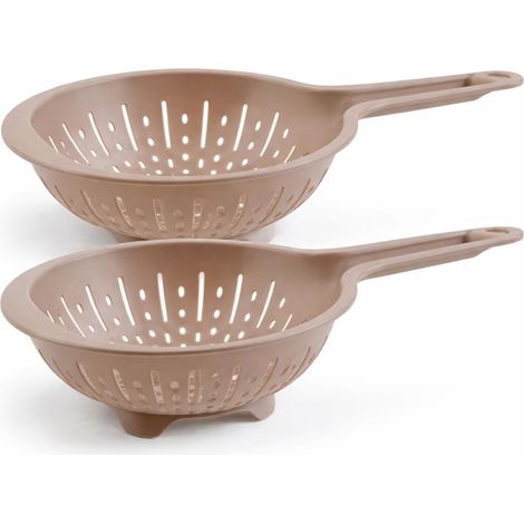Lot de 2 Passoire à Pâtes 16 cm avec Poignée – 2 Égouttoirs en Plastique Robuste – Idéal Riz, Légumes, Fruits – Léger, Pratique – Couleur Aléatoire - 2 Pièces (1/5)