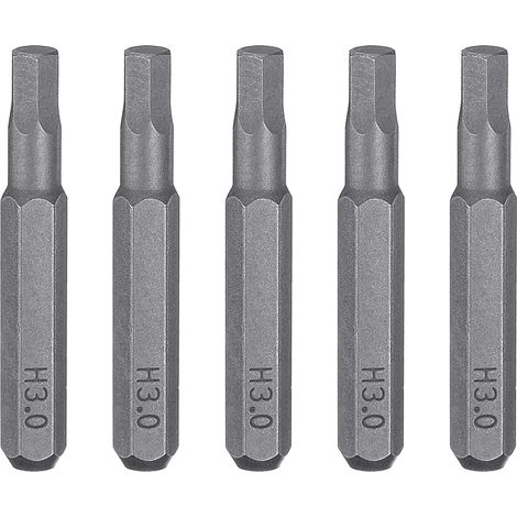 5pcs H3.0 Embout de Tournevis Hexagonal 5/32" Tige Hexagonale 28mm Longueur Acier S2 Magnétique Tête Hexagonale Embouts de Tournevis pour la Réparation de Précision (1/5)