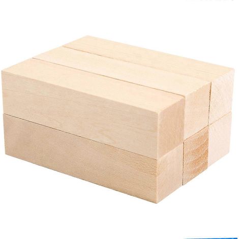 Kit de sculpture sur bois pour débutants (6 blocs en tilleul) - Bricolage
