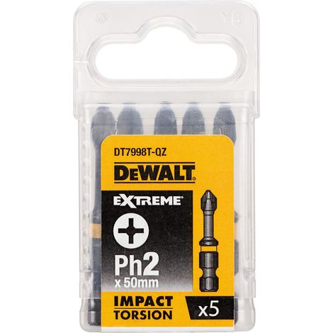 DeWalt Torsion Bit schlagf. Ph2 50 mm, 5 Stk.