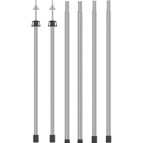 Teleskop-Tarpstangen 102-260 cm 2 Stk. Aluminium