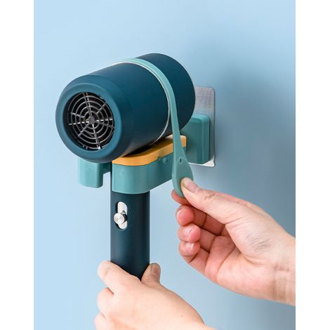 MIMOSON-Green Hair Dryer Holder, Wall-mounted Hair Dryer Holder, 180 Degree Rotatable Holder, Bathroom Tool (1/5)
