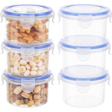 Boîtes de conservation alimentaire - boîtes à gâteaux-avec couvercle-empilables- idéales pour les fêtes et les barbecues-lot de 6 (1/5)