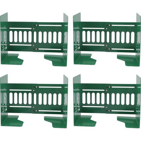 Lot de 4 serre-livres rétractables en métal vert clair, structure flexible et réglable, design fin, support robuste pour étagère. (1/5)
