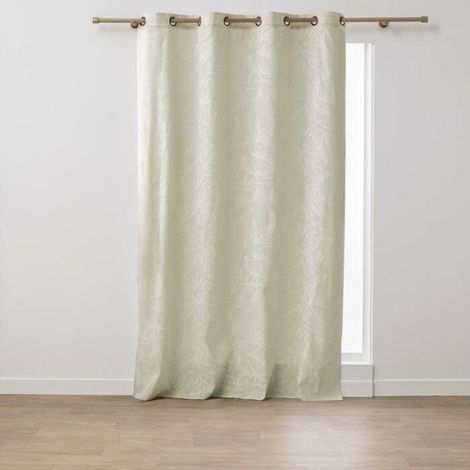 Rideau à œillets Lorenza – 140 x 240 cm – Polycoton imprimé - 140x240cm - Ecru (1/5)