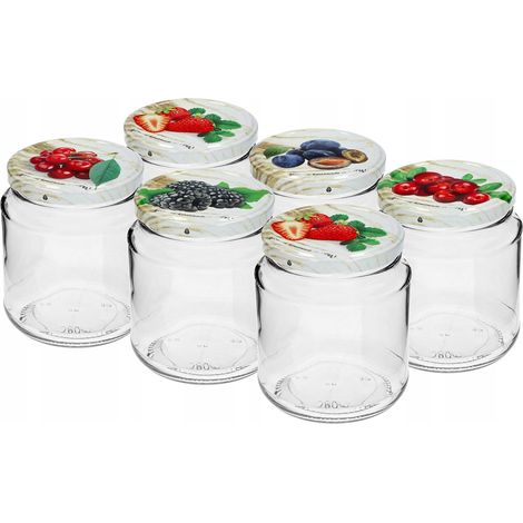 Barattoli di vetro per conserve con coperchio, 580 ml, 6 pezzi (1/3)