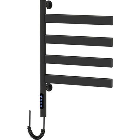 Chauffe-Serviette Mural, Rail à Chauffage à 5 Niveaux avec contrôle de température LED 30-70C, IPX4 étanche, Rack de Salle de Bain en Acier Inoxydable (1/5)
