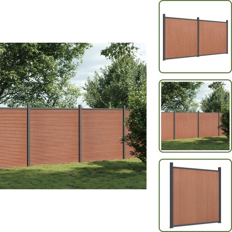 The Living Store Zaunelement Braun 353x186 cm WPC - Sichtschutzzaun (1/5)