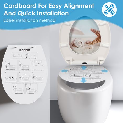 Abattant WC ovale Homseat Duroplast avec mécanisme de fermeture amortie, doux et confortable (1/4)