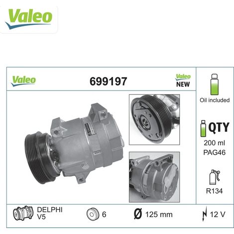 Compresseur, climatisation Valeo 699197 RENAULT 7700103536 7701499859