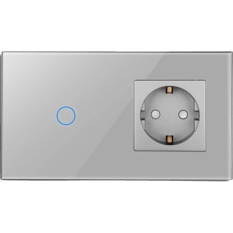 Toma de corriente mural, puertos USB tipo C, interruptor táctil, 1 módulo, 1 enchufe, EU-b (1/2)