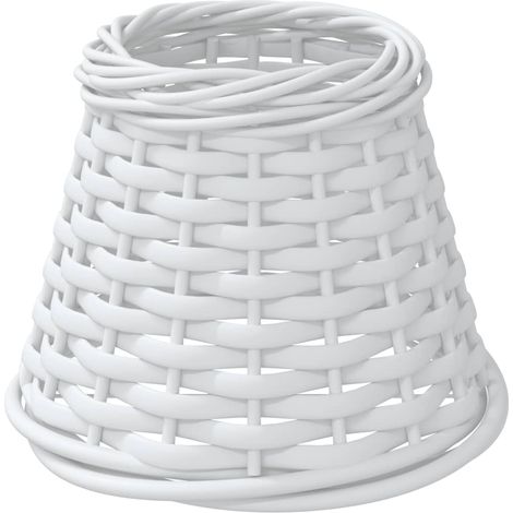 Abat-jour blanc 15x12 cm osier CFW43858 (1/5)