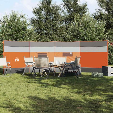 vidaXL Brise-vent de camping gris et orange 510x153 cm imperméable (1/5)