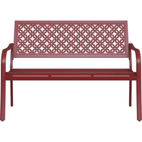 Grand patio Banc Exterieur 2-3 Personnes, Chaise Longue de Jardin pour l'intérieur, l'extérieur, la Terrasse, Le Parc, Résistant à la Rouille, Motif Estampé (Jaune Foncé) (1/5)