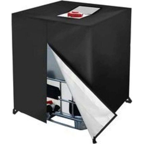 Housse pour cuve IBC 1000L, couverture anti-UV et anti-poussière 420D, avec fermeture éclair pour réservoir d'eau IBC (120 x 100 x 116 cm) (1/4)