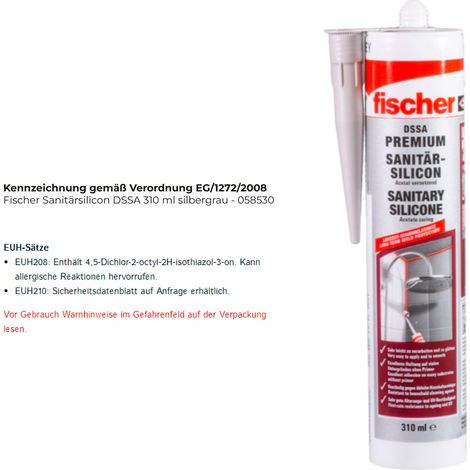 Silicone sanitario Fischer premium dssa grigio 310 ml (1/3)