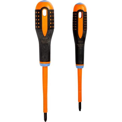 Bahco ERGO™ Insulated VDE Screwdriver Set with Combi Flat and Pozidriv Tips – 5-Piece Professional Insulated Screwdrivers for Electrical Work