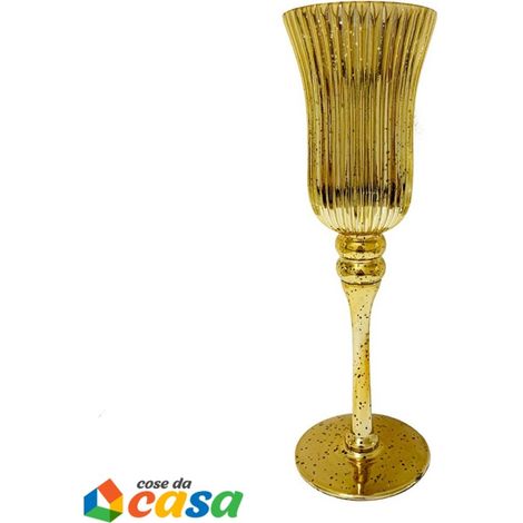 Calice portacandela in vetro oro lanterna da decorazioni idea regalo per natale (1/5)