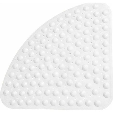 Tapis de douche douche antidérapant, quart de cercle, coin, tapis de bain tapis de bain avec ventouses pour baignoire douche 54 x 54 cm - blanc (1/5)