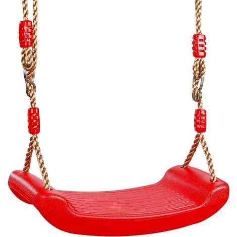 Schaukelsitz aus Kunststoff für Erwachsene und Kinder, langlebiges Spiel, Spielzeug für drinnen und draußen, verstellbare Länge, Rot (1/5)
