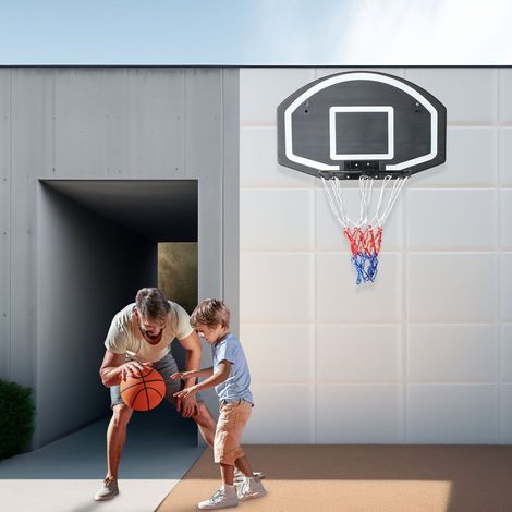 Canasta de baloncesto mural con tablero 72,39 x 45,72 cm, negro OKMYHOME (1/5)