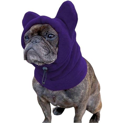 Bonnet d'hiver pour chien en polaire chaude, couvre-oreilles ajustable, protection contre le vent et le cou. (1/5)