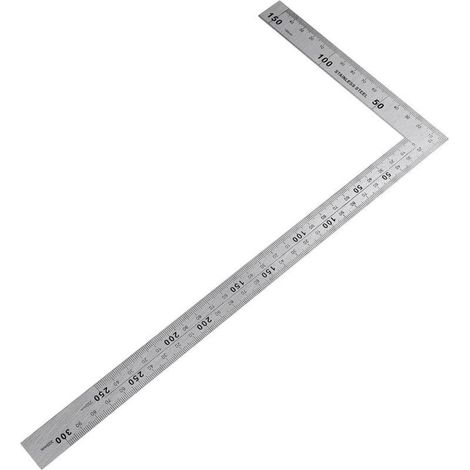 Equerre Couture,Equerre Menuisier Equerre Metal Menuisier Inoxydable Règle Carrée 150×300mm Angle droit de 90 degrés Règle en acier inoxydable pour Charpentier, Ingénieur, Artisan, Couvreur (1/5)