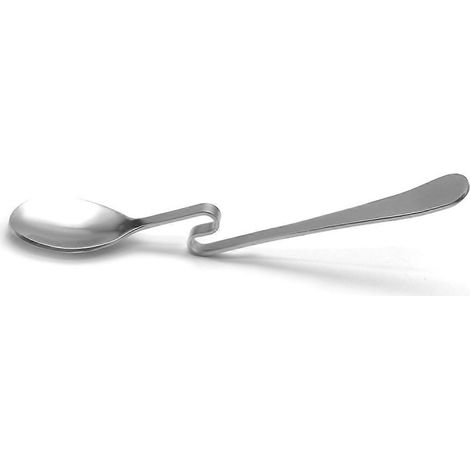 Cuillère à thé incurvée mignonne, cuillère à café unique pour condiments et boissons, à suspendre, en acier inoxydable, pour thé, café et desserts. (1/5)